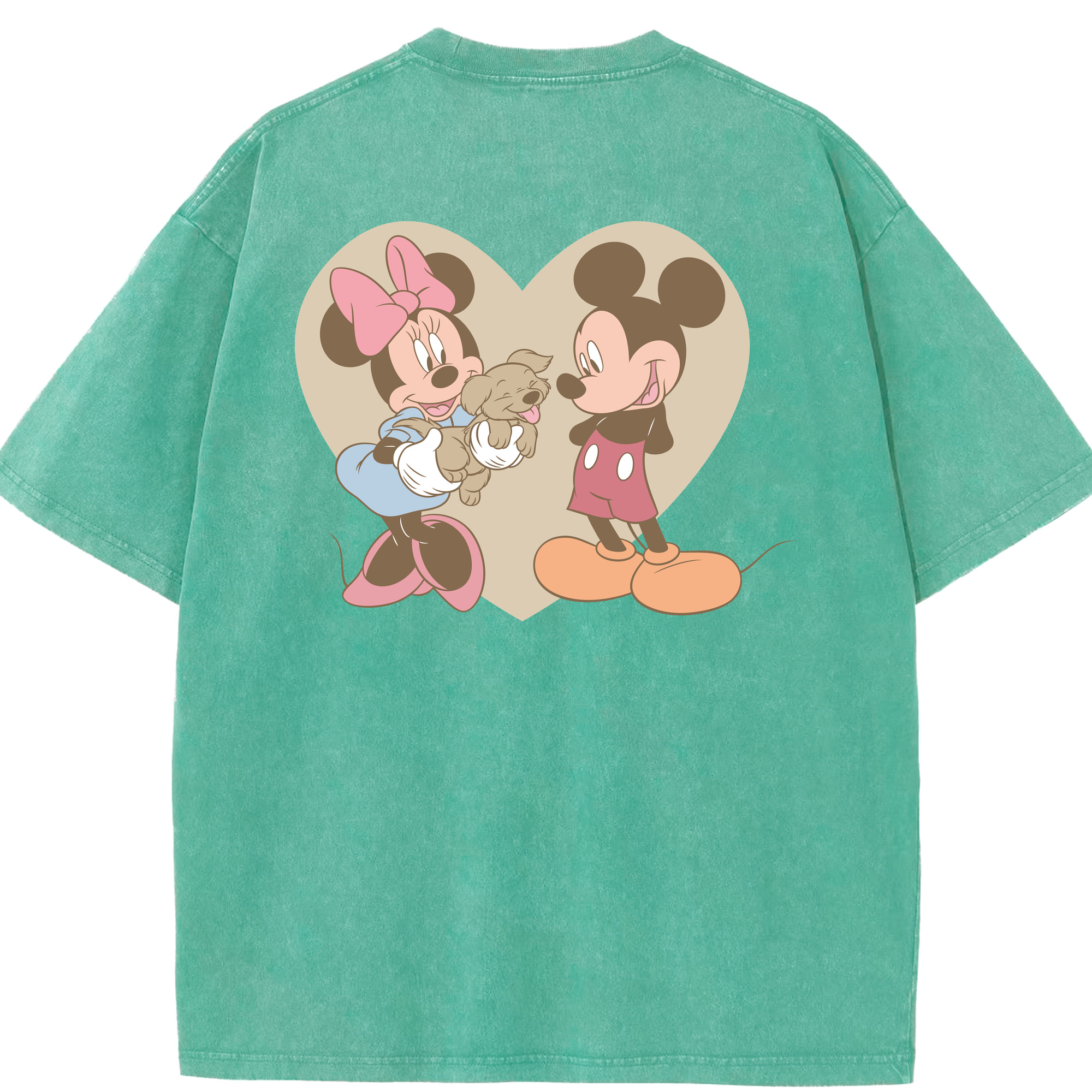 （画像用） ミッキーマウス Mickey Mouse 綿100% ヴィンテージ風 半袖Tシャツ（背面プリント）